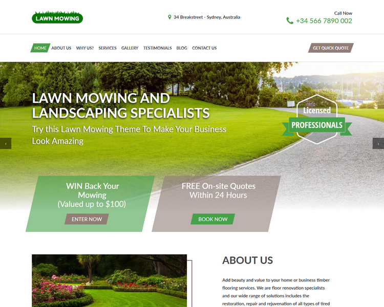 industry template landscaping first theme image